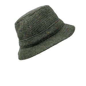 Hanna Hats Donegal Ireland Tweed Bucket Hat Green Wool Fisherman Cap Fedora